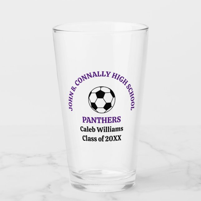 Copo De Pint Time Personalizado da Equipe de Futebol da Purple  (Frente)