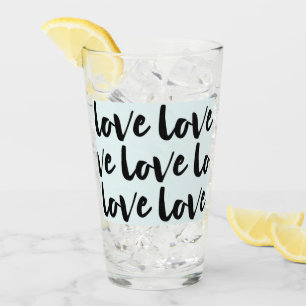 Copo De Pint Tipografia do Trendy Love no Pastel Blue