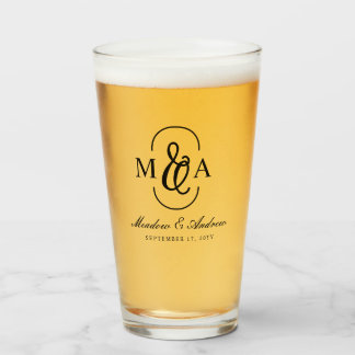 Copo De Pint Tipografia Elegante E comercial Monograma Casament
