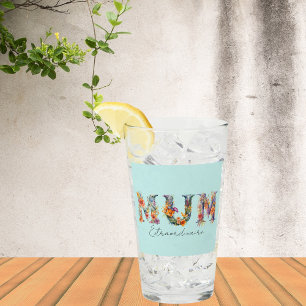 Copo De Pint Tipografia Floral Extraordinária mãe