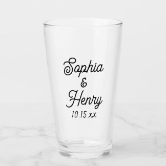 Copo De Pint Tipografia Negra-Moderna de Script Elegante de Cas