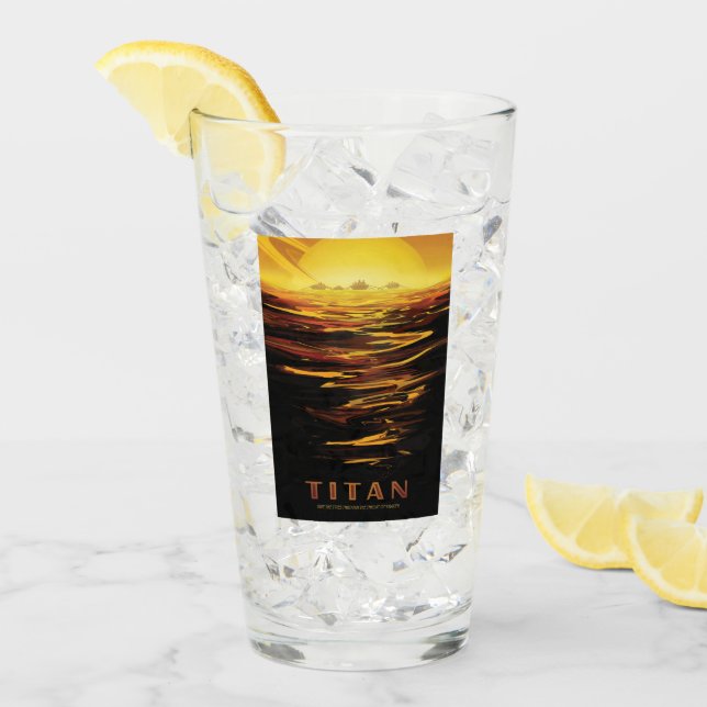 Copo De Pint Titã maior lua do planeta Saturno (Gelo frontal)