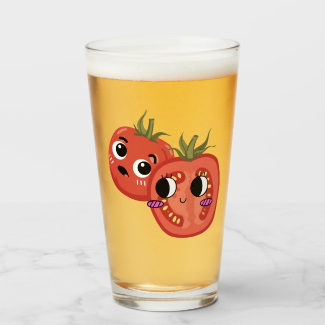 Copo De Pint Tomate em Adoração  (Frente (Preenchido))