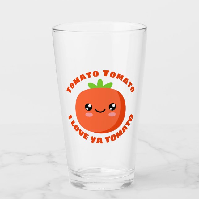 Copo De Pint Tomato de tomate eu te amo Tomato (Frente)