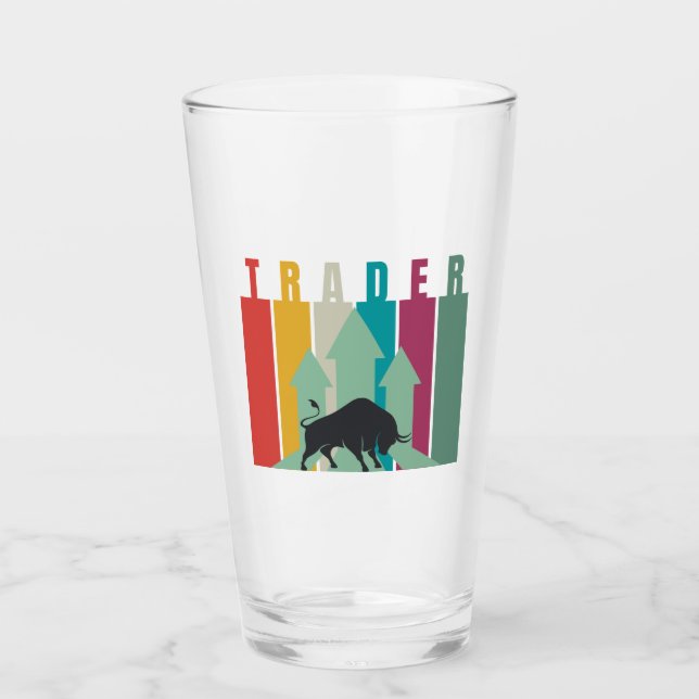 Copo De Pint Trader em mercado em alta | Design simples  (Frente)