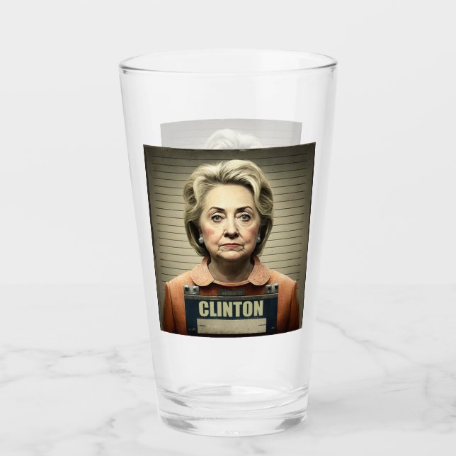 Copo De Pint Tranque-A! - Hillary Clinton Glass (Frente)