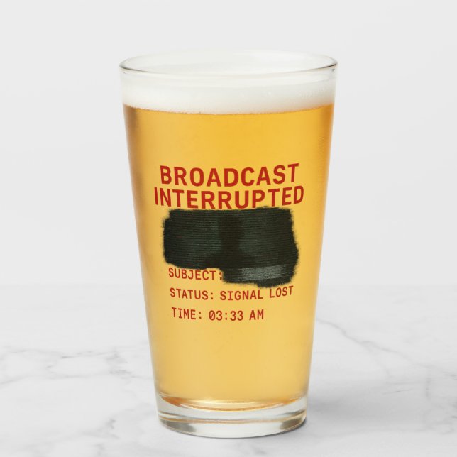 Copo De Pint Transmissão Interrompida - Sinal Perdido - Tee Gli (Frente (Preenchido))