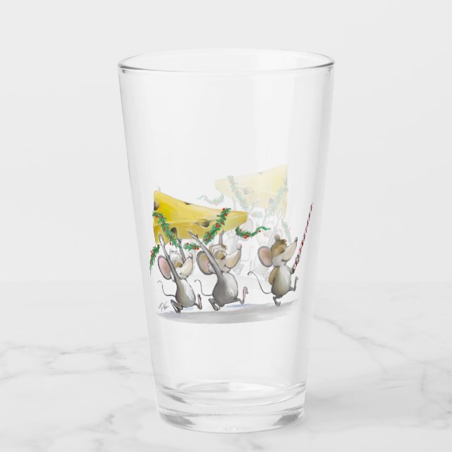 Copo De Pint Trazendo A Taça De Vidro De Queijo De Natal (Frente)