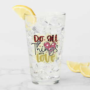 Copo De Pint Trendy Love Glitter Dia de os namorados
