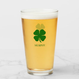 Copo De Pint Trevo de Quatro Folhas Verde Personalizado