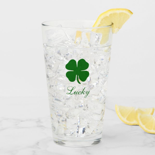 Copo De Pint Trevo Irlandês Verde Personalizado (Gelo traseiro)