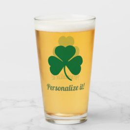 Copo De Pint Trevo verde com seu nome