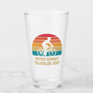 Copo De Pint Triatlo de Ciclismo Personalizado Retro Pôr do Sol