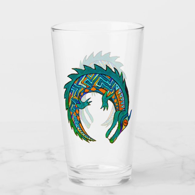 Copo De Pint Tribal Alligator Art (Frente)
