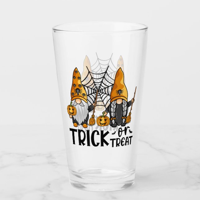 Copo De Pint Trick Ou Tratar Gnomos De Halloween (Frente)