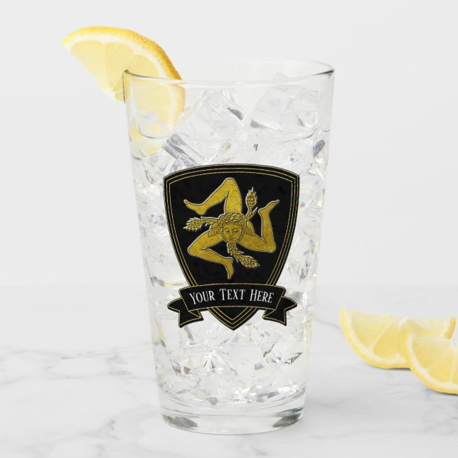 Copo De Pint Trinacria siciliano seu texto (Gelo frontal)