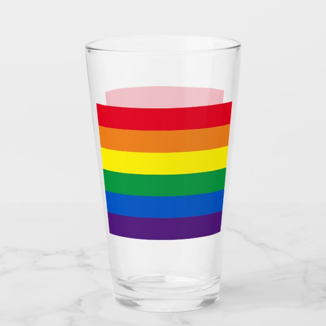 Copo De Pint Tripas arco-íris cores Lgbt Lgbtq gay flag (Frente)