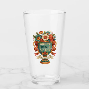 Copo De Pint Troféu Ornamental "Melhor Irmã" com Nome