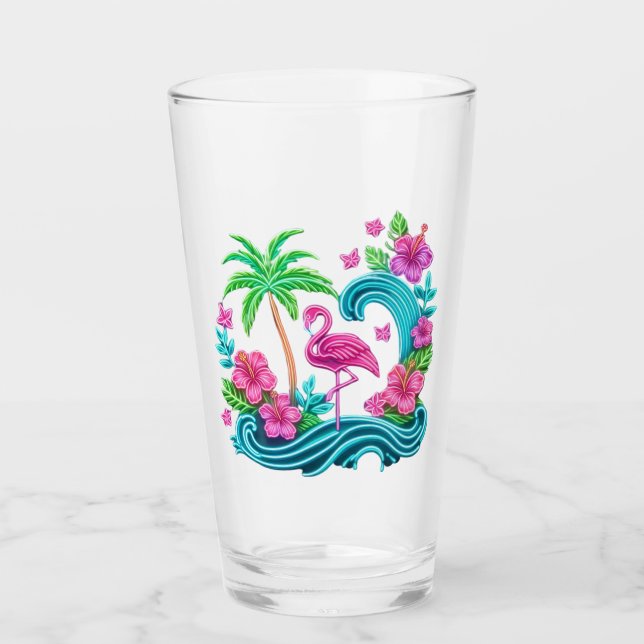 Copo De Pint Tropical Neon Flamingo (Frente)