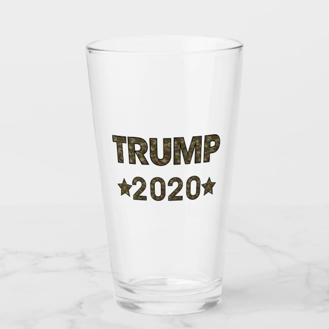 Copo De Pint Trump 2020 Letras de Camuflagem (Frente)