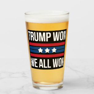 Copo De Pint Trump Venceu Nós Todos Vencemos 2024 Bandeira EUA 