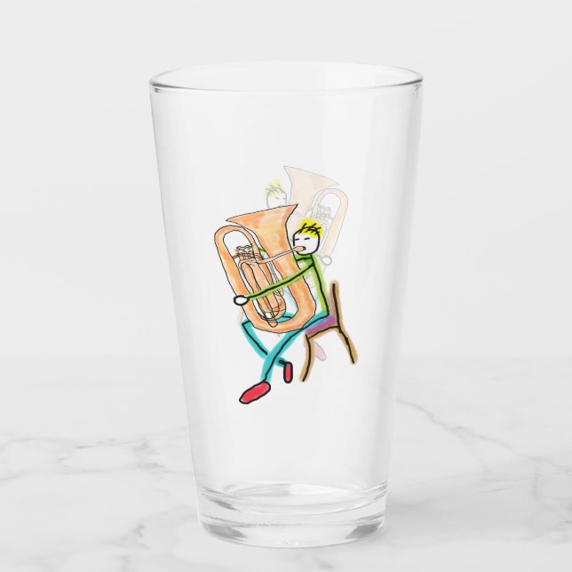 Copo De Pint Tuba Playing Stickman (Frente)