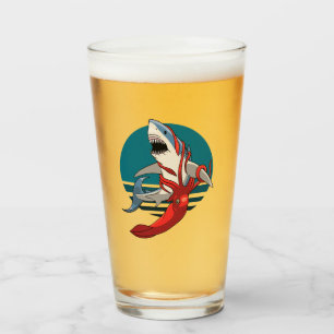 Copo De Pint Tubarão branco excelente e lula gigante