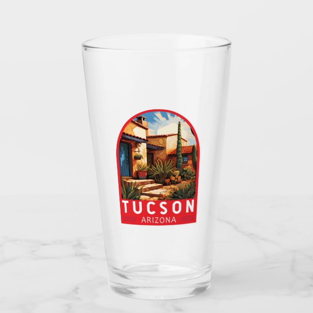 Copo De Pint Tucson Arizona Viagem de Arte Emblem (Frente)