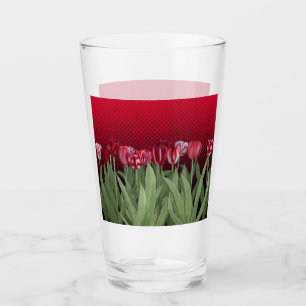 Copo De Pint Tulipas Vermelhas no Gradiente