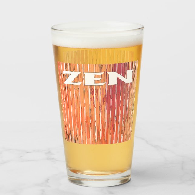 Copo De Pint Tumbador de vidro branco Zen (Frente (Preenchido))