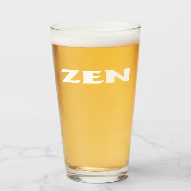 Copo De Pint Tumbador de vidro branco Zen (Frente (Preenchido))