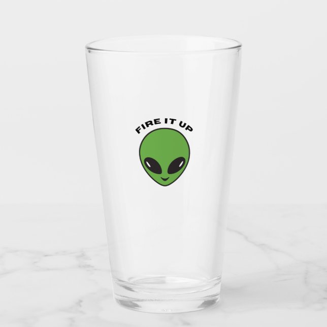 Copo De Pint Tumber de vidro - Alienígena Dispara-o (Frente)