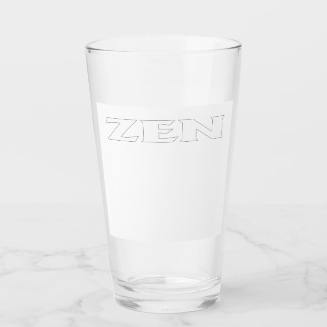 Copo De Pint Tumbido branco de linha branca Zen (Frente)