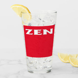 Copo De Pint Tumbido de vidro vermelho branco Zen