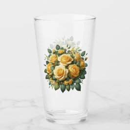 Copo De Pint Tumbler de Bebidas com Rosas Amarelas