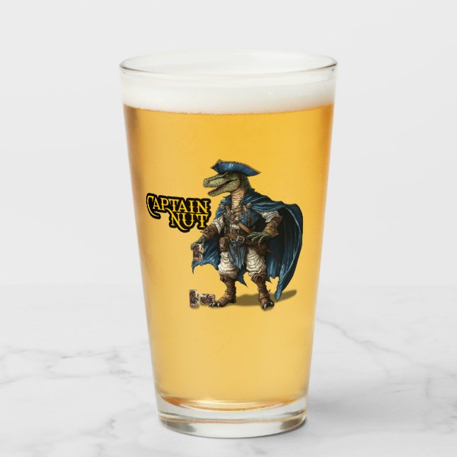 Copo De Pint Tumbler de Caractere Pirata do Dinossauro Personal (Frente (Preenchido))