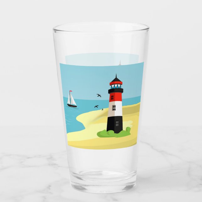 Copo De Pint Tumbler de Design de Cena de Farol (Frente)