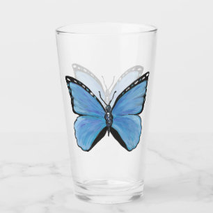 Copo De Pint Tumbler de vidro da borboleta azul