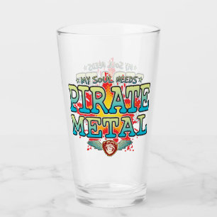 Copo De Pint Tumbler De Vidro De Alma De Metal Pirata