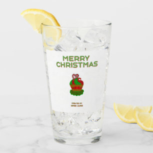 Copo De Pint Tumbler de vidro de Cupcake de Natal