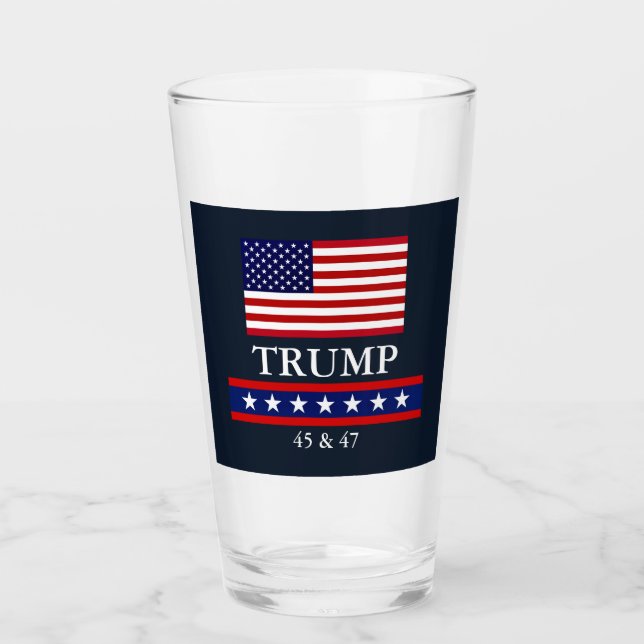 COPO DE PINT TUMBLER DE VIDRO DO PRESIDENTE DONALD TRUMP (Frente)