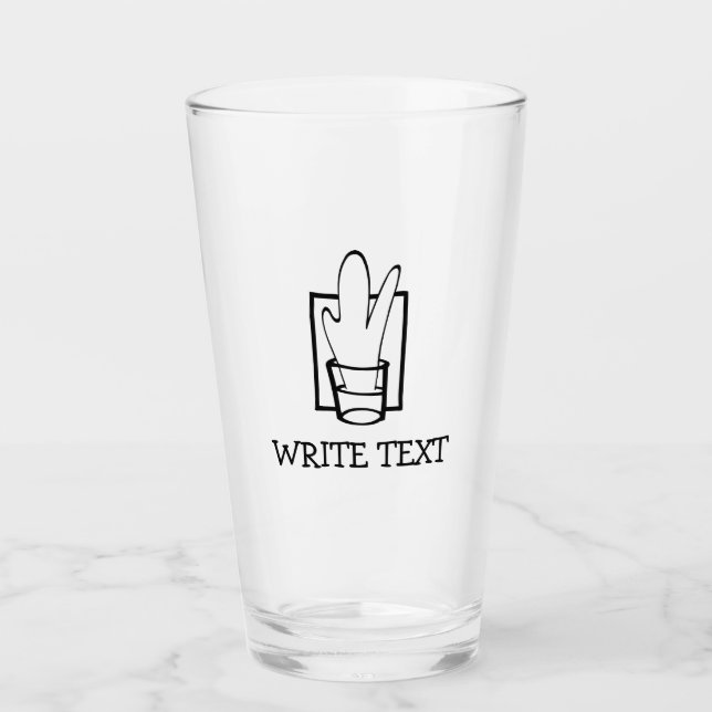 Copo De Pint Tumbler de vidro fotografado (Frente)