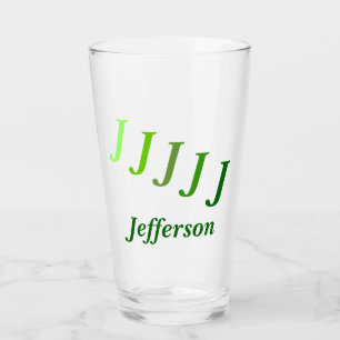 Copo De Pint Tumbler de vidro - iniciais pisadas com nome no