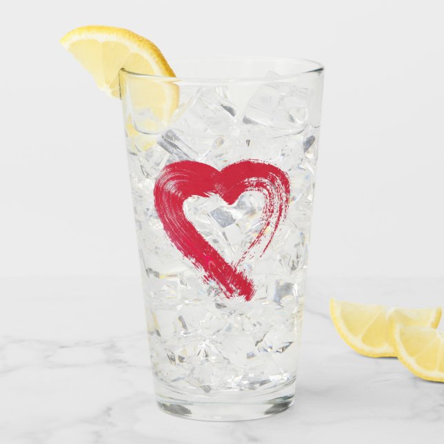 Copo De Pint Tumbler de Vidro Vermelho (Gelo frontal)