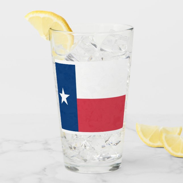 Copo De Pint Tumbler do vidro da bandeira de Texas (Gelo frontal)