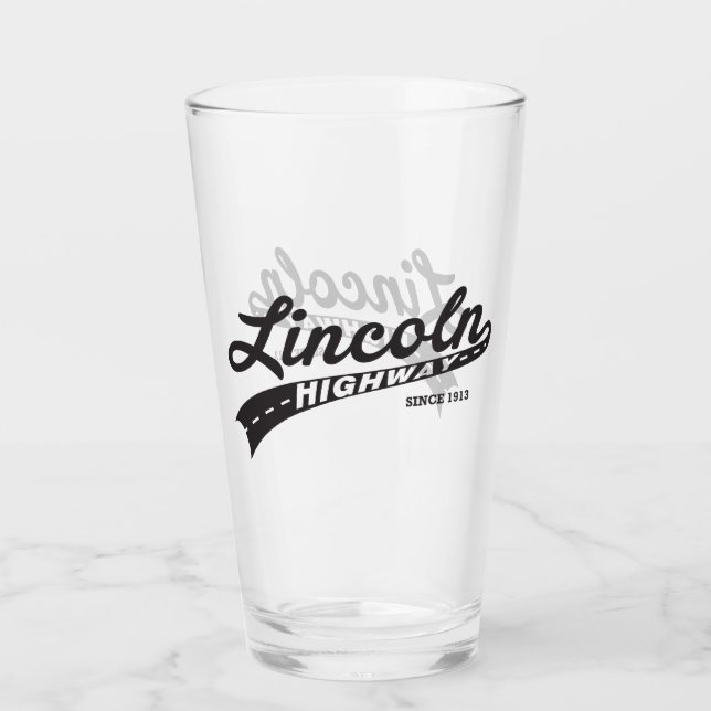 Copo De Pint Tumbler do vidro da estrada de Lincoln (Frente)