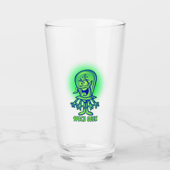 Copo De Pint Tumbler estrangeiro retro do vidro do geek do (Frente)