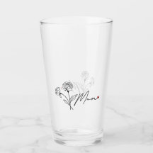 Tumbler Floral Minimalista para Mãe com Coração