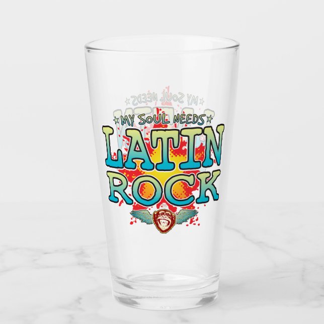 Copo De Pint Tumbler latino de vidro da alma Rock (Frente)