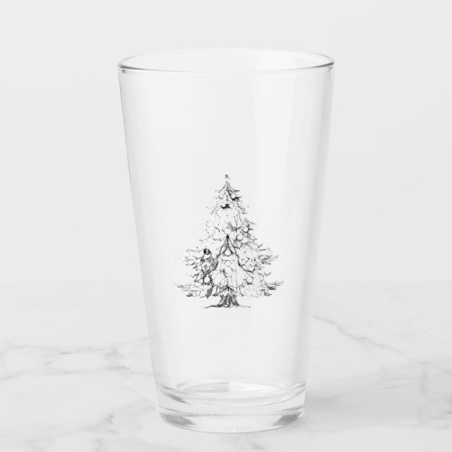 Copo De Pint Tumblers de vidro de Natal estilo e design (Frente)